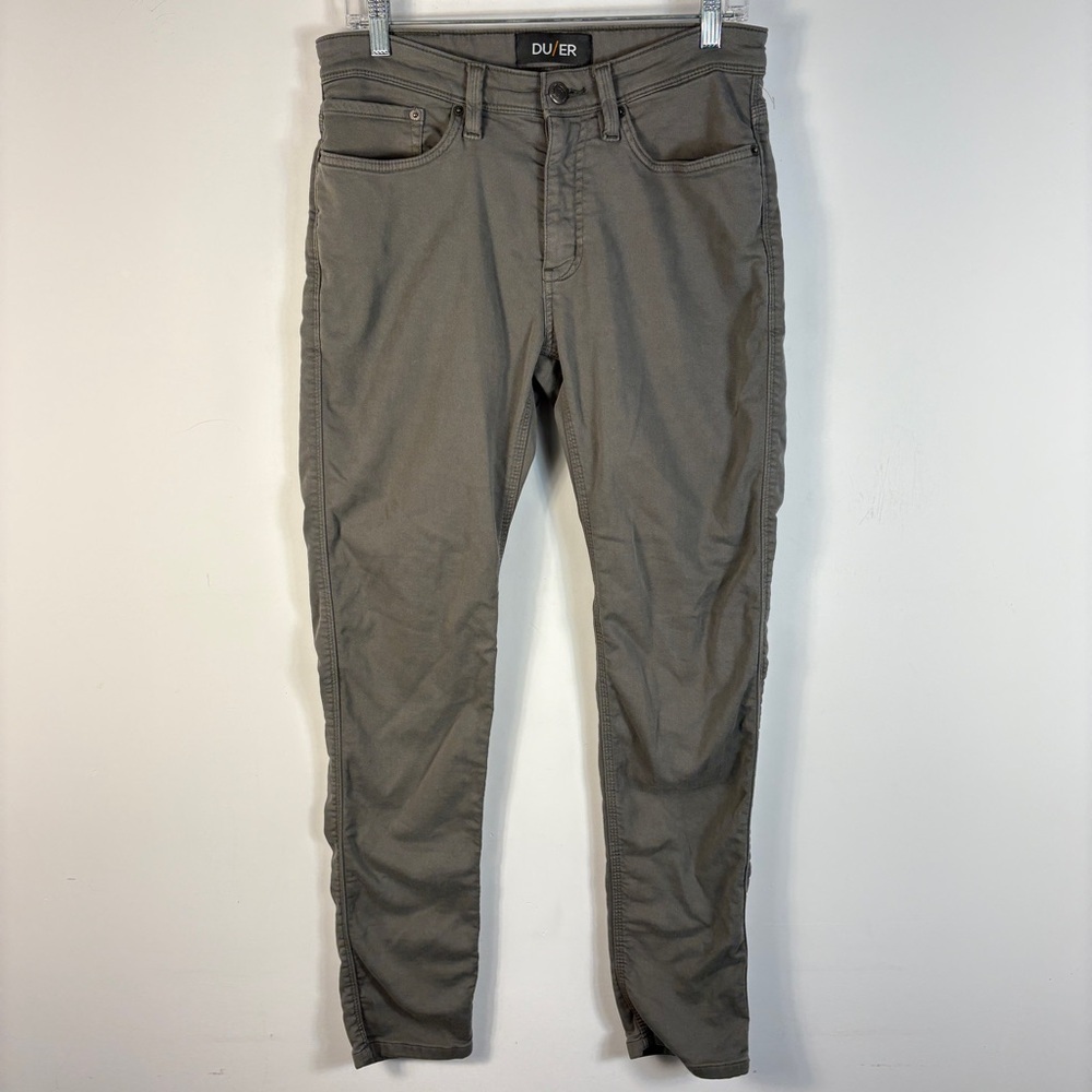 Duer Men's 31 N2x No Sweat Slim Fit Pants Gray Stretch Performance Chino